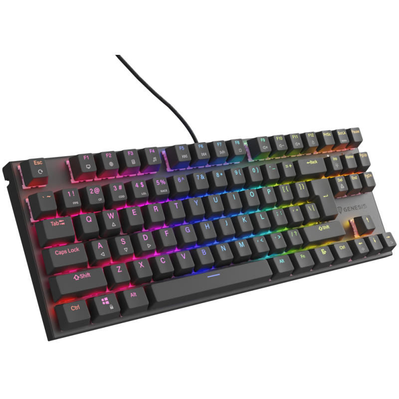 TECLADO GAMING GENESIS THOR 303 TKL RGB NEG MECANIC SWITCH PEACH SILEN HOT SWAP