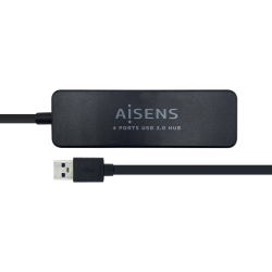 HUB AISENS USB 30 TIPO A M 4XTIPO A H NEGRO 30CM