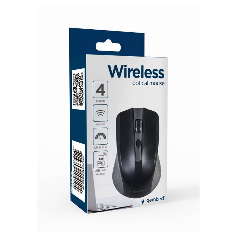 RATON OPTICO INALAMBRICO GEMBIRD GRIS ESPACIAL NEGRO