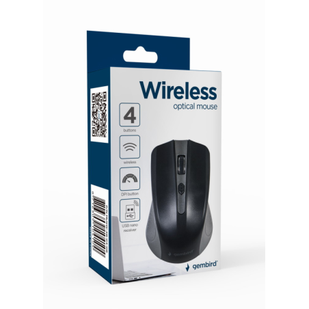 RATON OPTICO INALAMBRICO GEMBIRD GRIS ESPACIAL NEGRO