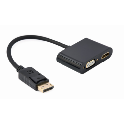 DISPLAY GEMBIRD PORT MACHO A HDMI HEMBRA CABLE ADAPTADOR VGA HEMBRA NEGRO