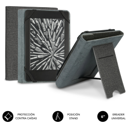 FUNDA TABLET SUBBLIM CLEVER EBOOK STAND CASE 6 GREY