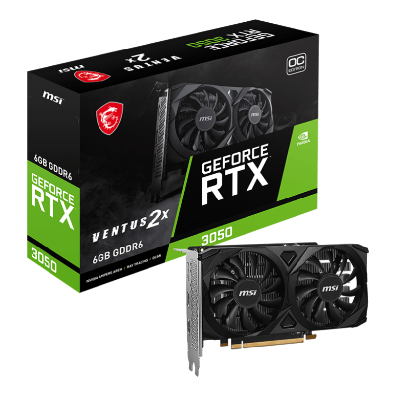 TARJETA GRAFICA MSI RTX 3050 VENTUS 2X E 6GB OC