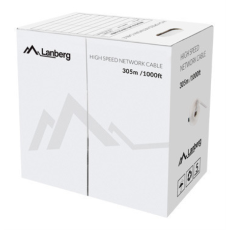 BOBINA CABLE RED LANBERG UTP RJ45 CAT5E SOLIDO CU AWG24 305M AMARILLO FLUKE