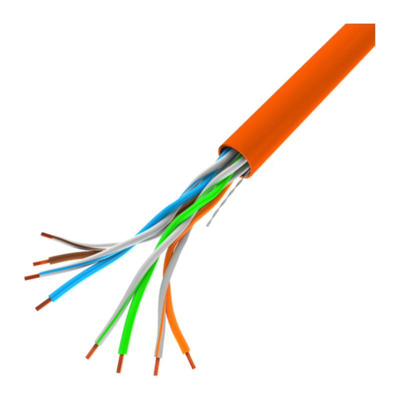 BOBINA CABLE RED LANBERG UTP RJ45 100 MB S SOLIDO CCA AWG24 305M NARANJA