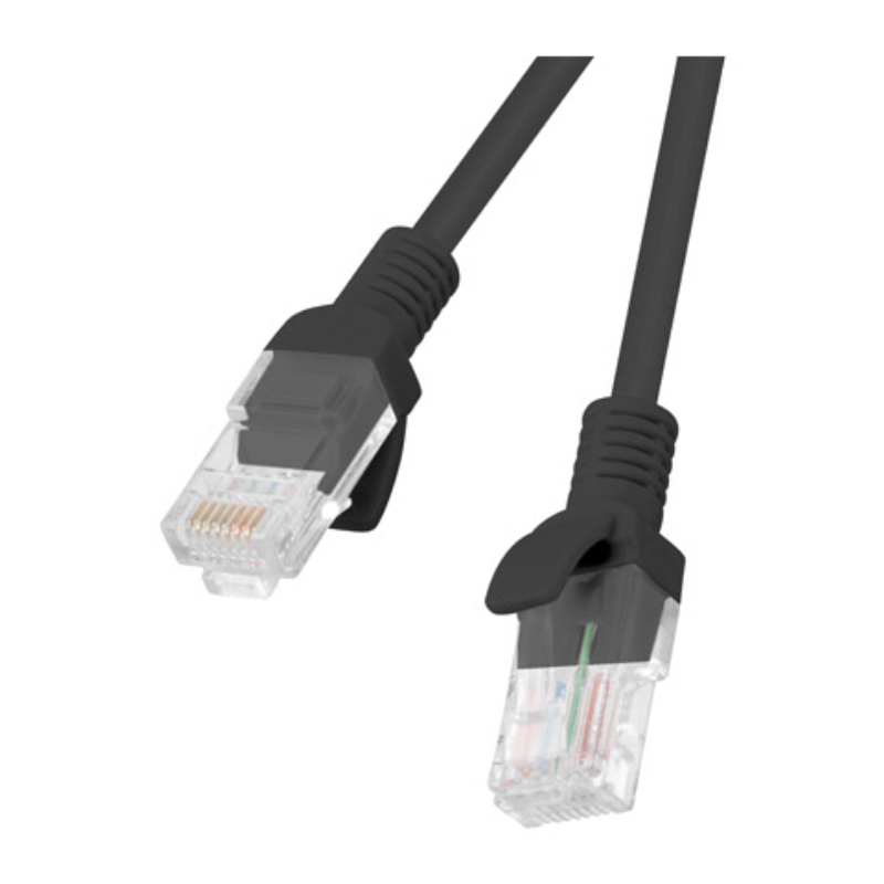 CABLE RED LANBERG LATIGUILLO CAT5E UTP 1M NEGRO FLUKE PASSED