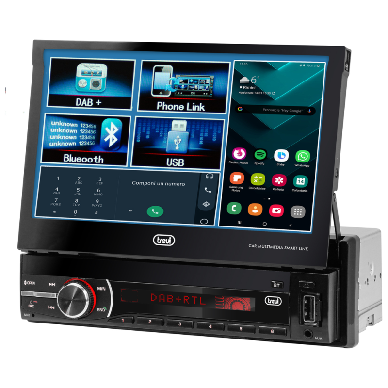 RADIO COCHE TREVI MDV 6380 DAB VIDEO MONITOR 7 RDSUSBAW BLAC