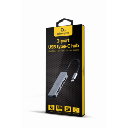 HUB USB TIPO C DE 3 PUERTOS USB 31 Y USB 20 CON LECTOR DE TARJETAS