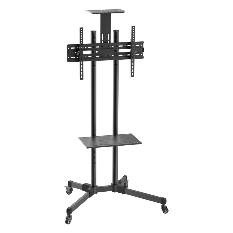 SOPORTE SUELO RUEDAS AISENS BANDEJA DVD CAMARA MONITOR TV 50KG 37 70 NEGRO