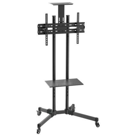 SOPORTE SUELO RUEDAS AISENS BANDEJA DVD CAMARA MONITOR TV 50KG 37 70 NEGRO