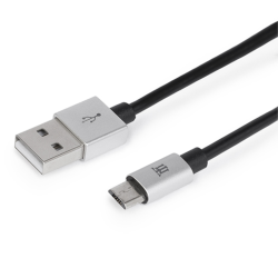 CABLE MAILLON PREMIUM MICRO USB 24 ALUMINIO PLATEADO 1M