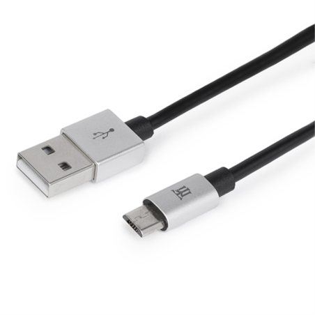 CABLE MAILLON PREMIUM MICRO USB 24 ALUMINIO PLATEADO 1M