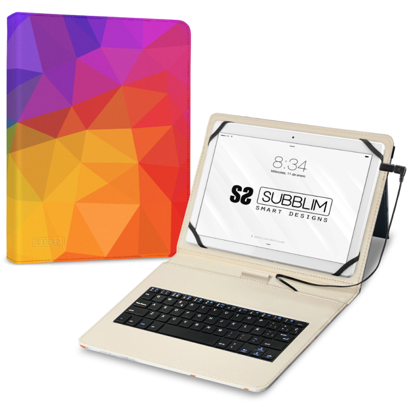FUNDA TABLET SUBBLIM KEYTAB USB 11 TRIANGULOS