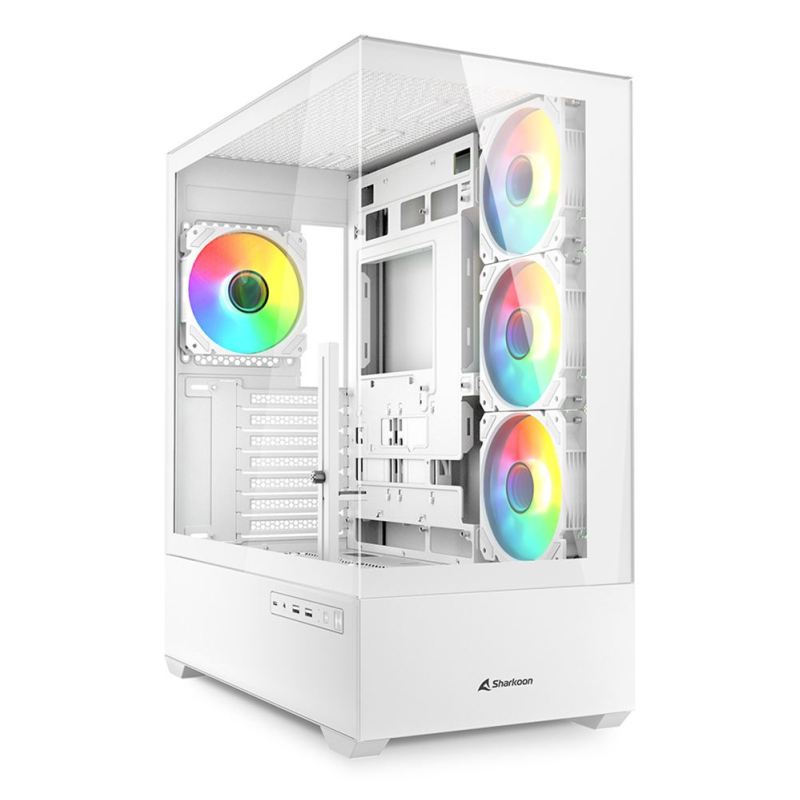 CAJA GAMING SHARKOON AK6 TGV ATX BLANCO 4XVENT 120MM 2XUSB SN FUENTE