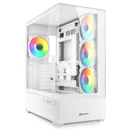 CAJA GAMING SHARKOON AK6 TGV ATX BLANCO 4XVENT 120MM 2XUSB SN FUENTE