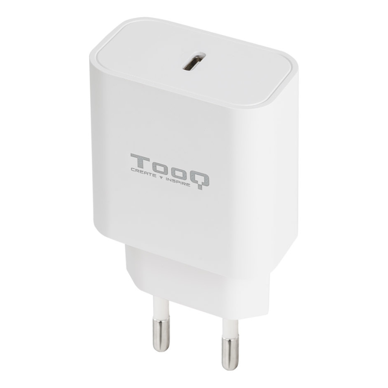 CARGADOR TOOQ DE PARED USB C PD30 20W BLANCO