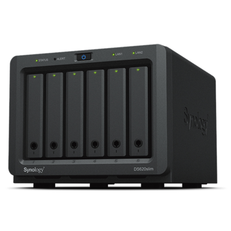 NAS SYNOLOGY DS620SLIM 6BAY 25IN 20GHZ DC EXT2X GBE 2X USB 30