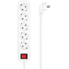 REGLETA AISENS BASE 5 TOMAS INTERRUPTOR CABLE 3x15MM2 14M BLANCO