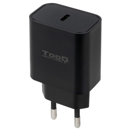 CARGADOR TOOQ DE PARED USB C PD30 20W NEGRO