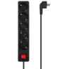REGLETA AISENS BASE 5 TOMAS INTERRUPTOR CABLE 3x15MM2 14M NEGRO