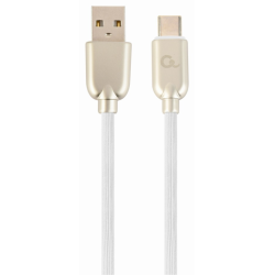 CABLE DE CARGA Y DATOS GEMBIRD USB TIPO C DE CAUCHO PREMIUM 2M BLANCO