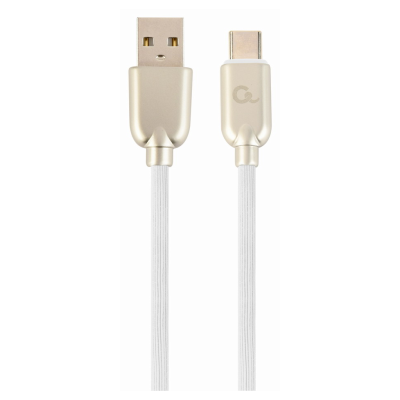 CABLE DE CARGA Y DATOS GEMBIRD USB TIPO C DE CAUCHO PREMIUM 2M BLANCO
