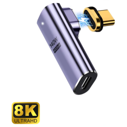 ADAPTADOR USB C EWENT MACHO HEMBRA MAGNETICO PD100W PURPURA