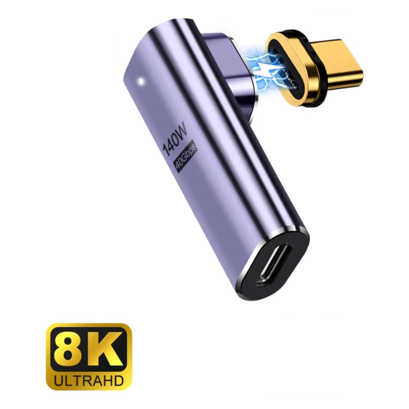 ADAPTADOR USB C EWENT MACHO HEMBRA MAGNETICO PD100W PURPURA