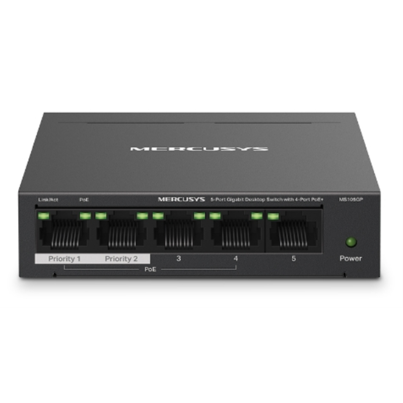 SWITCH MERCUSYS GIGABIT ETHERNET DE 5 PUERTOS POE