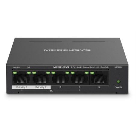 SWITCH MERCUSYS GIGABIT ETHERNET DE 5 PUERTOS POE