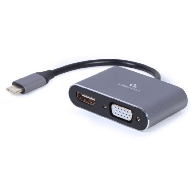 ADAPTADOR DE PANTALLA GEMBIRD USB TIPO C A HDMI VGA GRIS ESPACIAL