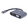 ADAPTADOR DE PANTALLA GEMBIRD USB TIPO C A HDMI VGA GRIS ESPACIAL