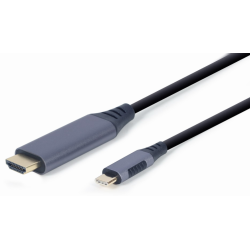 CABLE ADAPTADOR DE PANTALLA GEMBIRD USB TIPO C A HDMI GRIS ESPACIAL 18 M