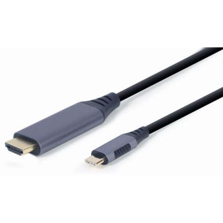 CABLE ADAPTADOR DE PANTALLA GEMBIRD USB TIPO C A HDMI GRIS ESPACIAL 18 M