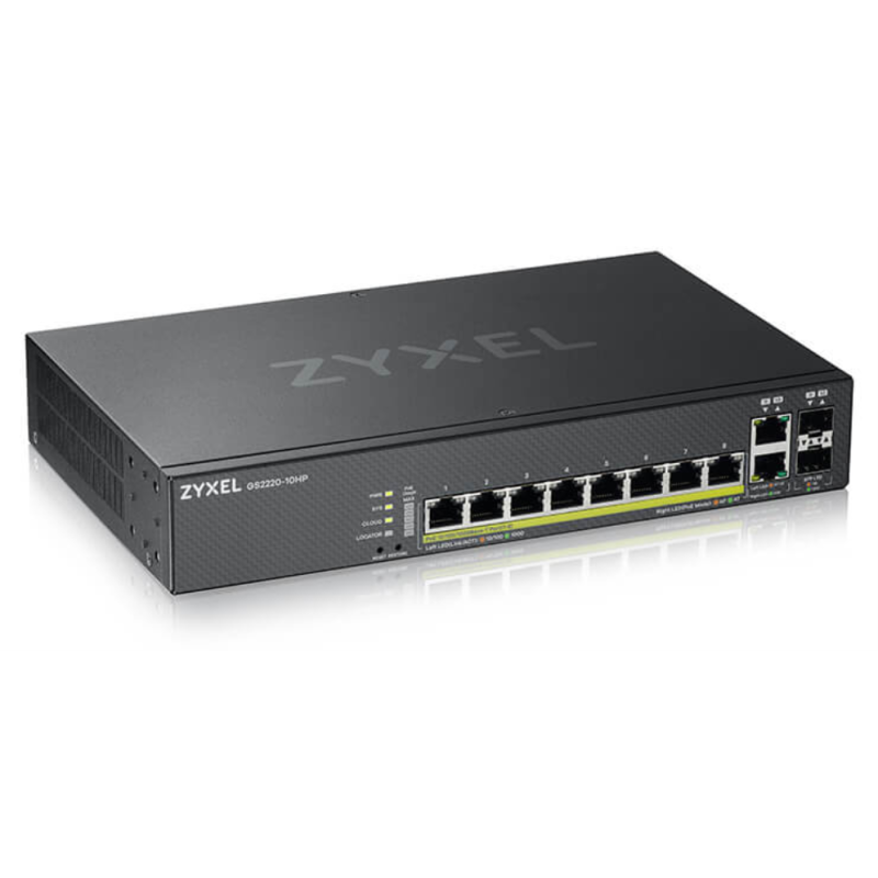 SWITCH ZYXEL GS2220 10HP CPNT8 PORT GB L2 POE SWITCH