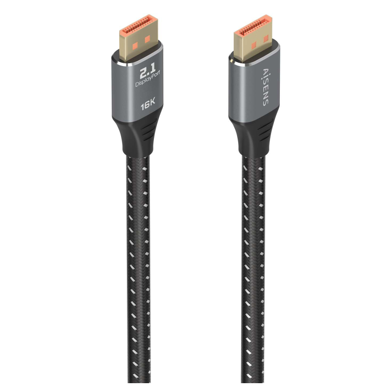 CABLE AISENS DISPLAYPORT V21 16K60HZ 80GBPS DP M DP M NEGRO 10M