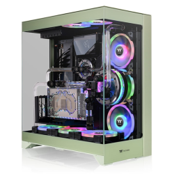 CAJA THERMALTAKE CTE E550 TG MID TOWER 2XUSB 30 1XUSB C SN FUENTE VERDE MATCHA