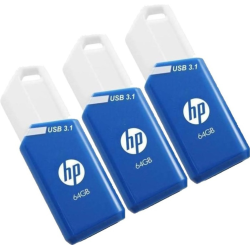 USB 31 HP 64GB X755W PACK DE 3 AZUL