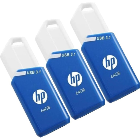 USB 31 HP 64GB X755W PACK DE 3 AZUL