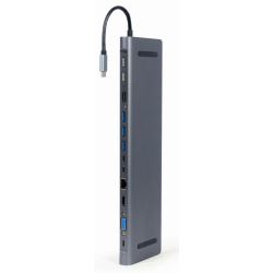 ADAPTADOR MULTIPUERTO GEMBIRD USBC 9EN1 HUBHDMIVGAPDLECTORLANAUDIO35