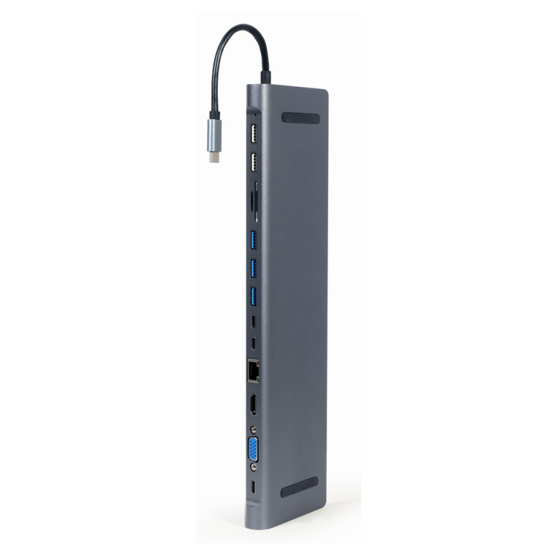 ADAPTADOR MULTIPUERTO GEMBIRD USBC 9EN1 HUBHDMIVGAPDLECTORLANAUDIO35