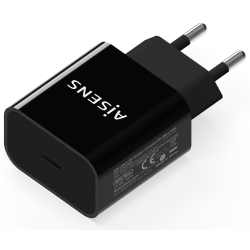 CARGADOR USB C AISENS PD30 1 PUERTO 1xUSB C 20W NEGRO