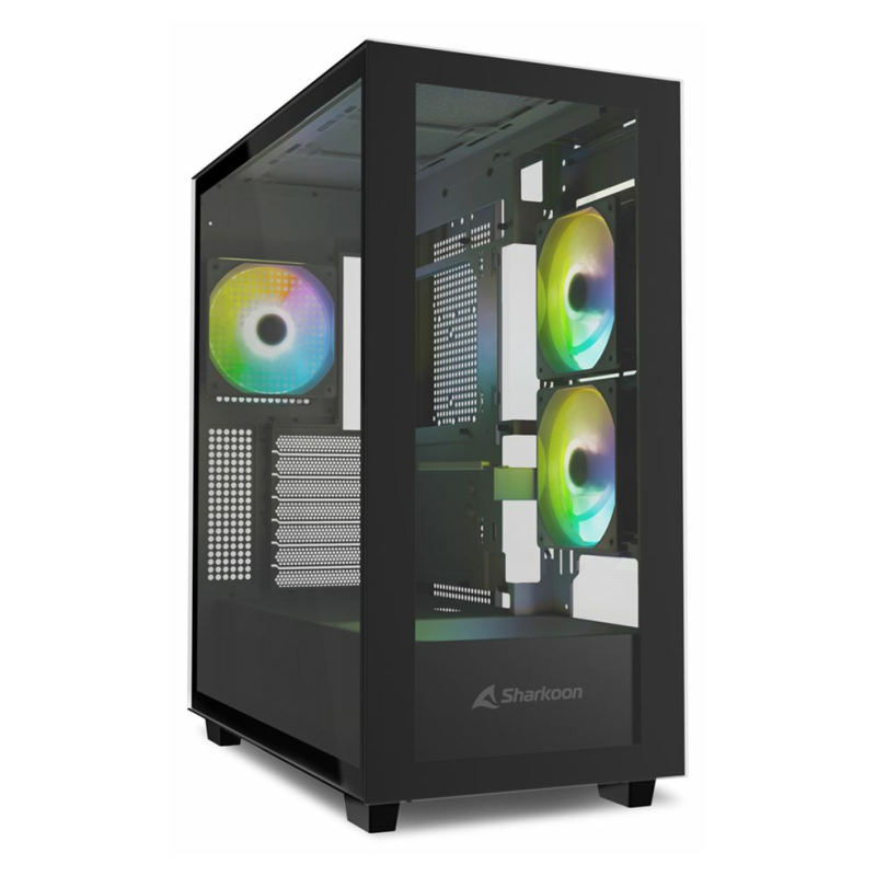 CAJA SHARKOON REBEL C60 ATX 2VENTX120MM 2XUSB3 SIN FUENTE NEGRO