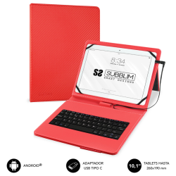 FUNDA TABLET SUBBLIM KEYTAB PRO USB 101 RED