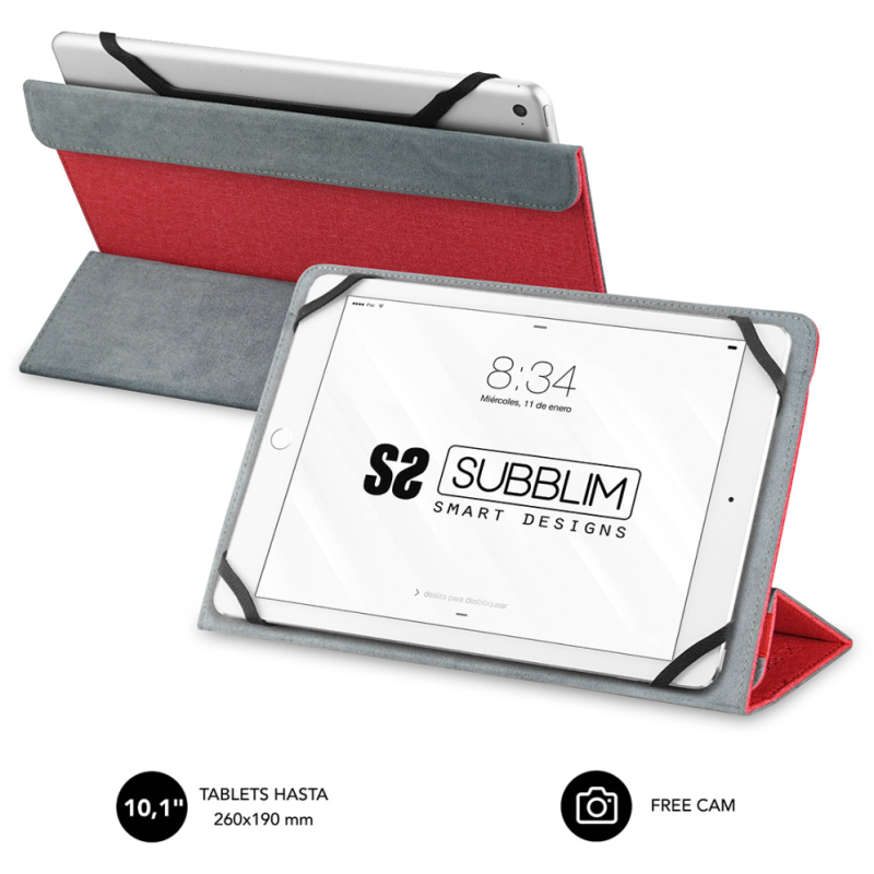 FUNDA TABLET SUBBLIM FREECAM CASE 101 RED