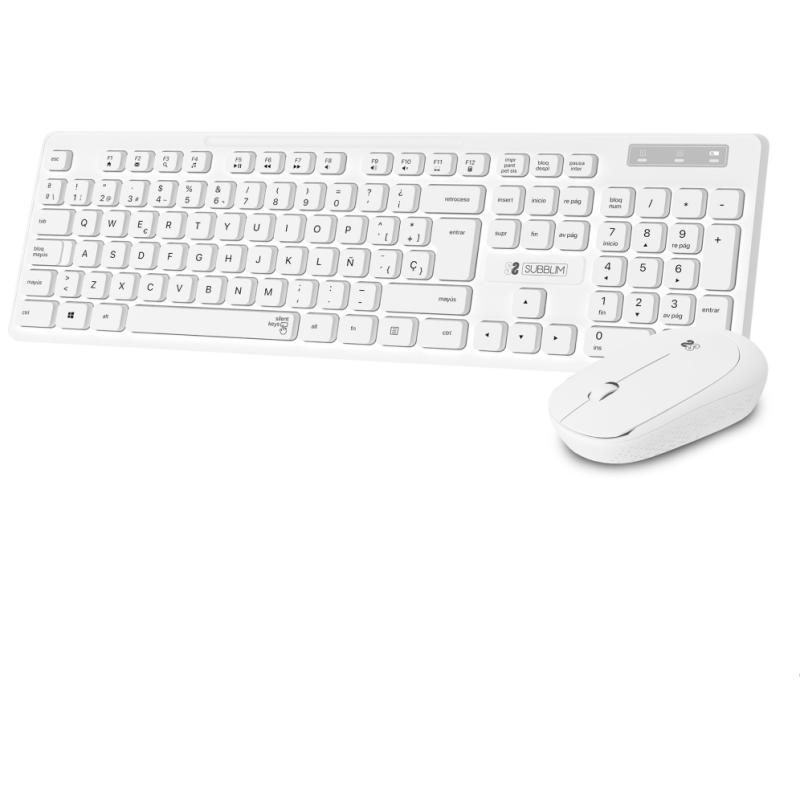 COMBO SUBBLIM TECL RAT BUSINESS SLIM SILENCIOSO INALAMB BLANCO 24G