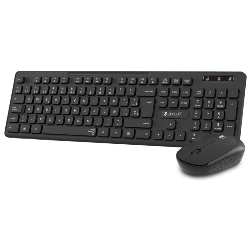 COMBO SUBBLIM TECL RAT BUSINESS SLIM SILENCIOSO INALAMB NEGRO 24G