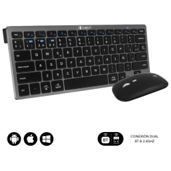 COMBO TECLADO RATON SUBBLIM MULTIDISPOSITIVO BLUETOOTH GRIS NEGRO