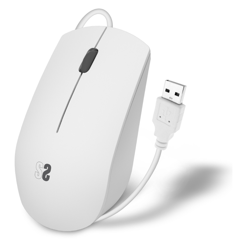 RATON SUBBLIM BUSINESS SILENCIOSO BLANCO CABLE USB 1200 DPI