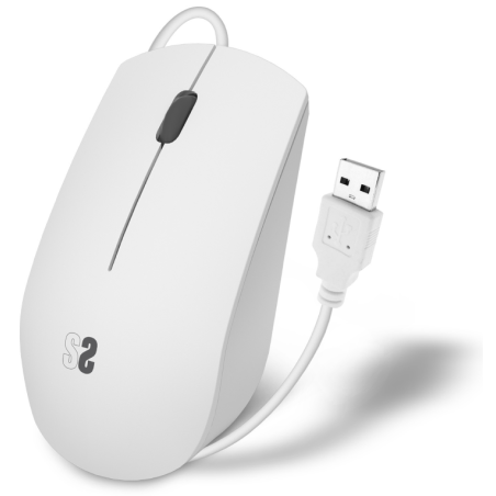 RATON SUBBLIM BUSINESS SILENCIOSO BLANCO CABLE USB 1200 DPI